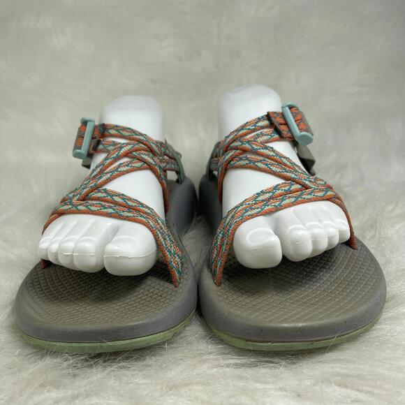 CHACO ZX1 AQUA ORANGE WOMAN SANDALS SIZE 7 - Picture 3 of 9